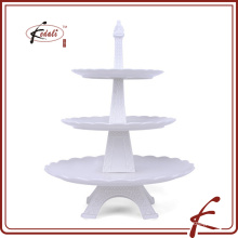 Distintivo Eiffel modelagem durável porcelana 3-camada bolo Stand